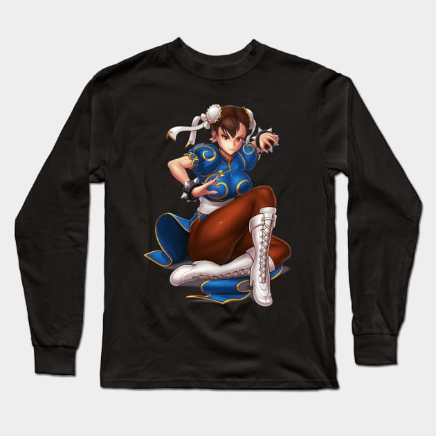 Chun-Li Long Sleeve T-Shirt by hybridmink